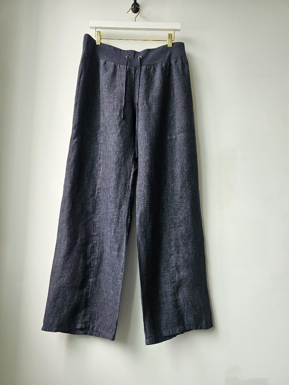 Eileen Fisher Organic Linen Drawstring Wide Leg Pants